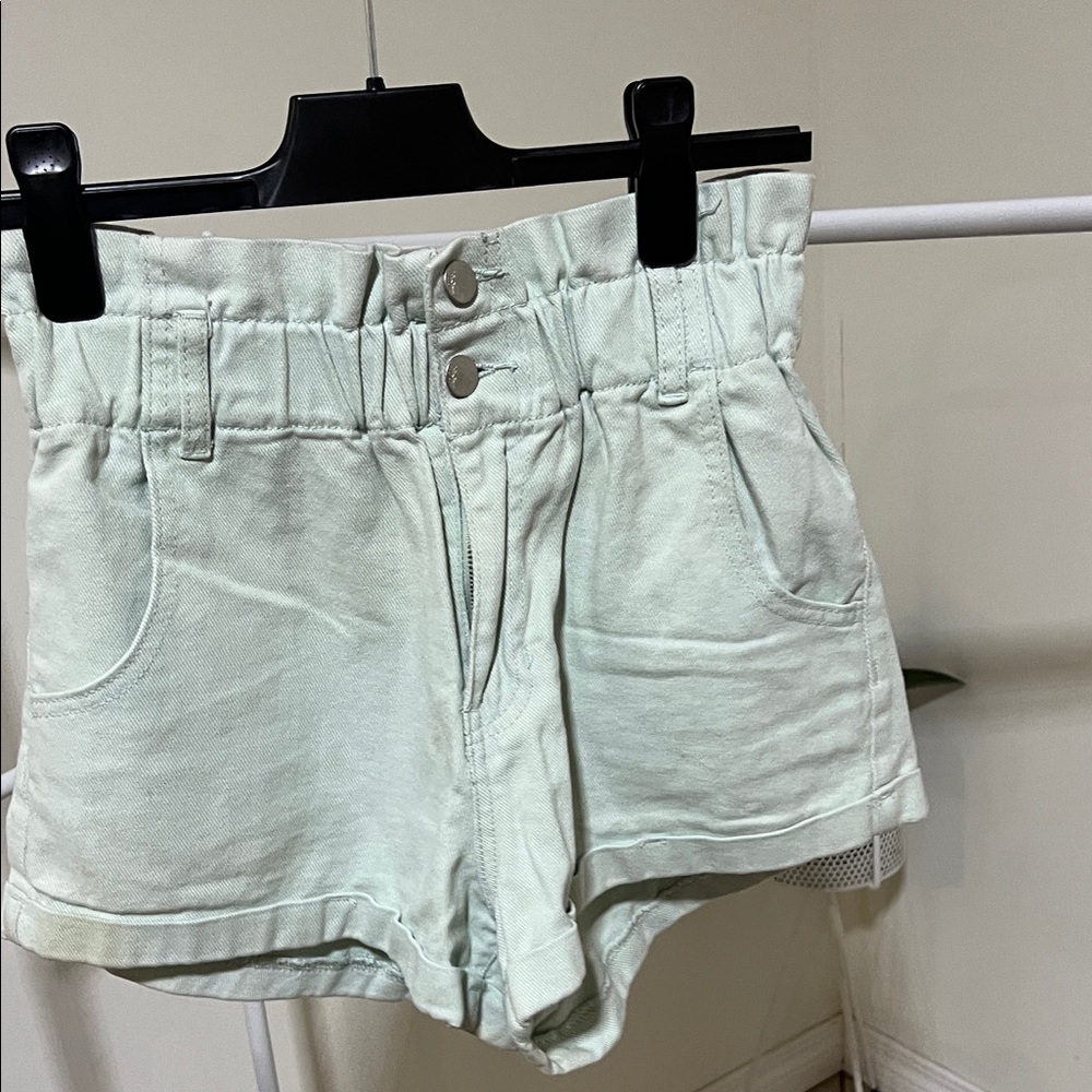 Harlow Light Green High Waist Women's Shorts